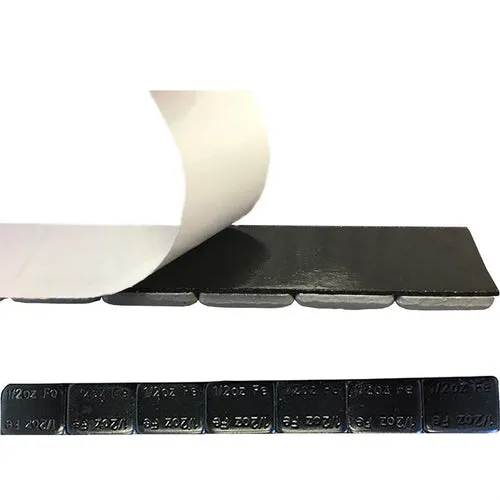 0.5 OZ Coated Steel Black Stick-On Adhesive Wheel Weights Box of 28 X 12