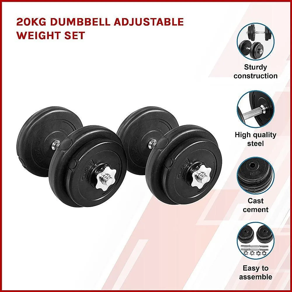 20KG Dumbbell Adjustable Weight Set