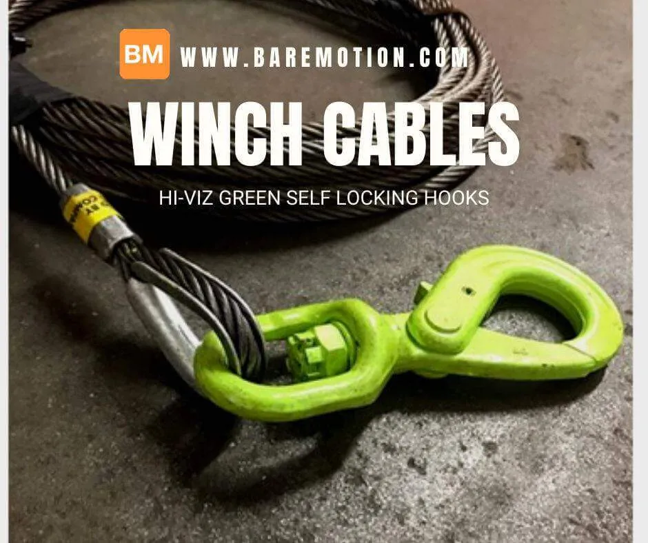 3/8" Fiber Core Winch Cable with Swivel Self Locking Hook All-Grip®