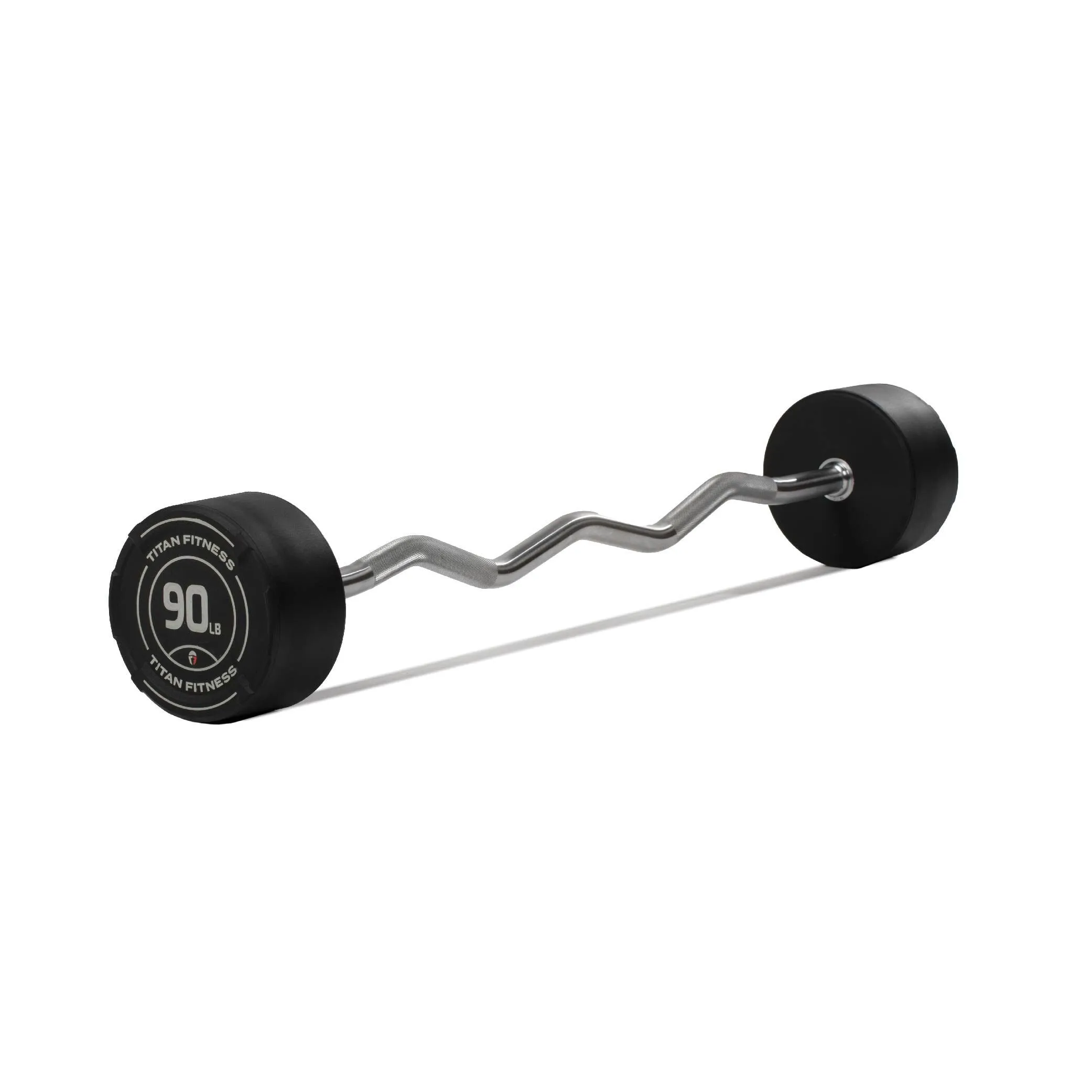 90 LB EZ Curl Fixed Urethane Barbell