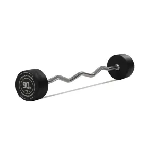 90 LB EZ Curl Fixed Urethane Barbell