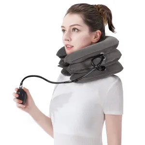 Adjustable Inflatable Neck Stretch Spine Traction Device - Used for Instant Relief of Neck Pain and Shoulder Alignment Pain - Portable Home Relieving Inflatable Neck Care Equipment (Grey) Grey