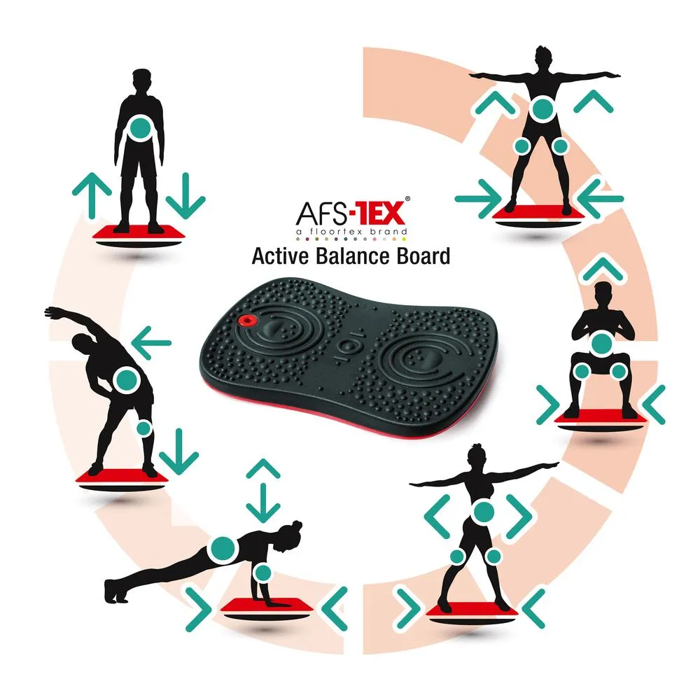AFS-TEX® Active Anti-Microbial Exercise Wobble Balance Board - Improve Core Strength and Posture