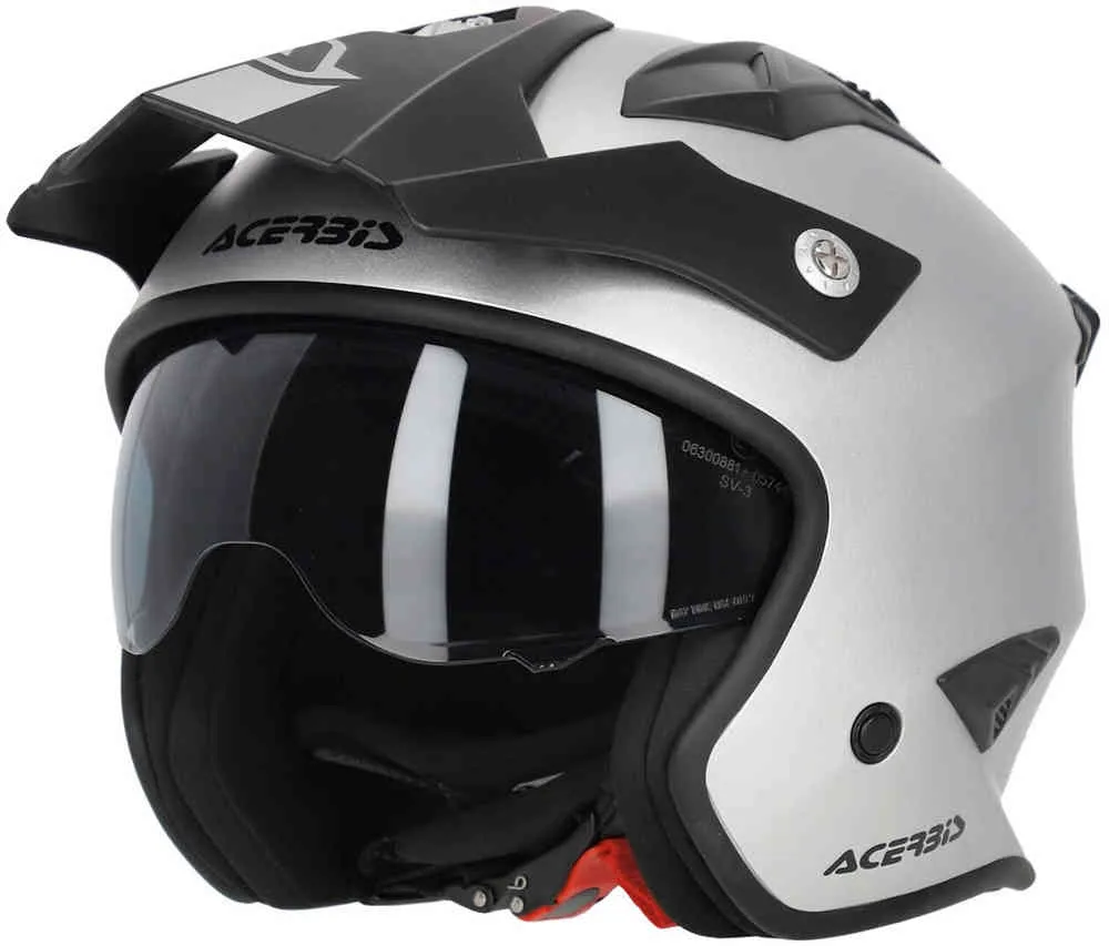 Aria Acerbis metallic jet helmet, matte silver