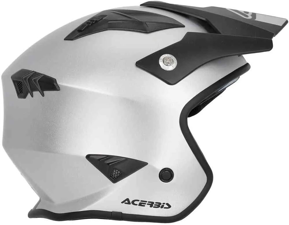 Aria Acerbis metallic jet helmet, matte silver