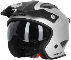 Aria Acerbis metallic jet helmet, matte silver