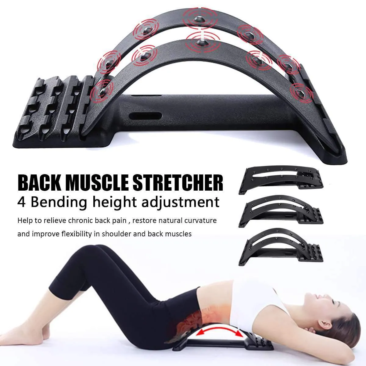 BACKRIGHT® LUMBAR RELIEF BACK STRETCHER - Back Stretch Equipment Massager Magic Stretcher Fitness Lumbar Support Relaxation Spine Pain Relief Corrector Health Care