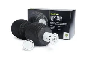BLACKROLL - Booster Set Twin, Versatile Vibrating Massage Tool and Foam Roller for Exercise, Foam Roller Massage and Vibration Set for Exercise Recovery and Relief, for Pinpoint Back and Neck Massage
