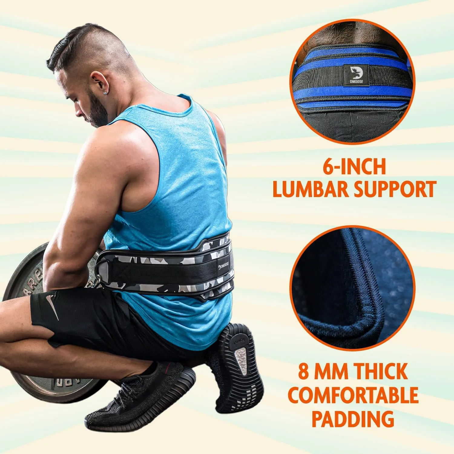 DMoose Dip Belt with Chain For Pull Ups, Training, Weightlifting, Powerlifting and Bodybuilding Workouts, 36 Inches Heavy Duty Steel Lifting Chain, Comfortable Dip Belt With Neoprene Back Support