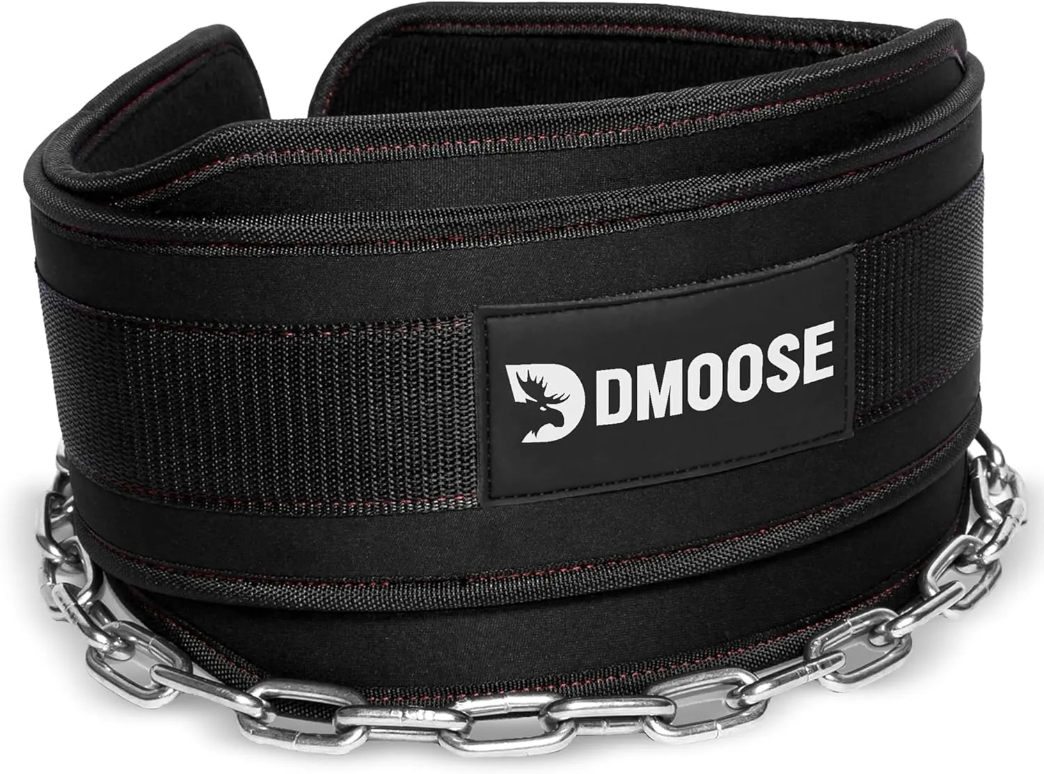 DMoose Dip Belt with Chain For Pull Ups, Training, Weightlifting, Powerlifting and Bodybuilding Workouts, 36 Inches Heavy Duty Steel Lifting Chain, Comfortable Dip Belt With Neoprene Back Support