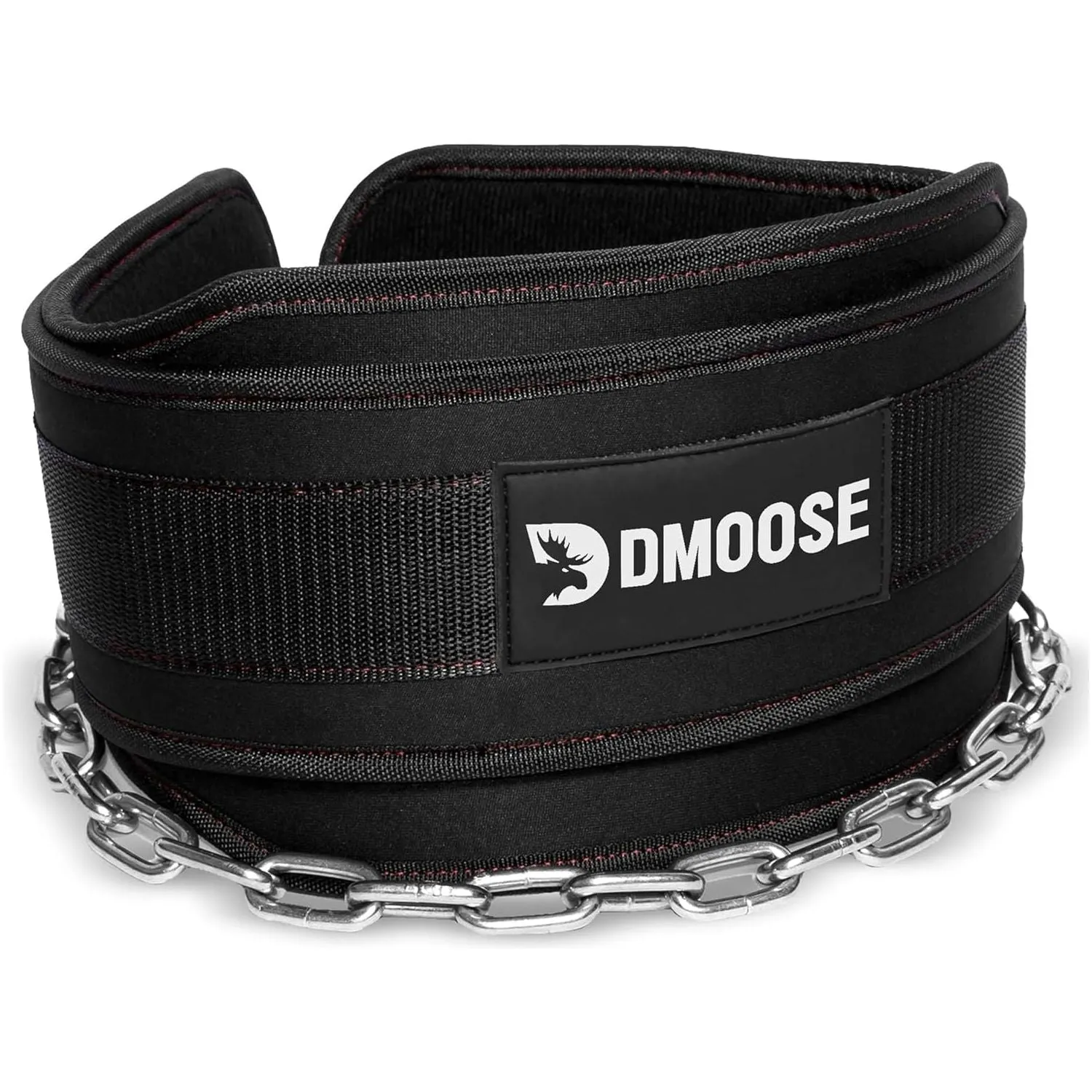 DMoose Dip Belt with Chain For Pull Ups, Training, Weightlifting, Powerlifting and Bodybuilding Workouts, 36 Inches Heavy Duty Steel Lifting Chain, Comfortable Dip Belt With Neoprene Back Support