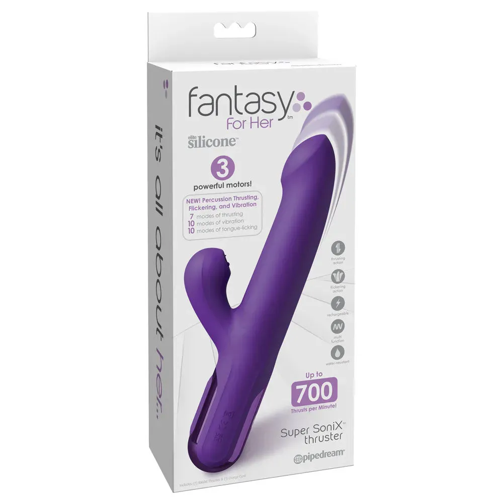 Fantasy For Her Super SoniX Thruster -  USB Rechargeable Thrusting Rabbit Vibrator