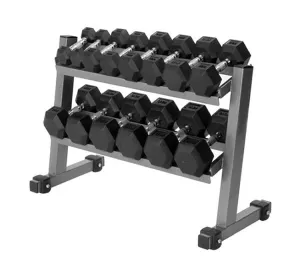Hudson Steel 3 Foot 2 Tier Dumbbell Rack