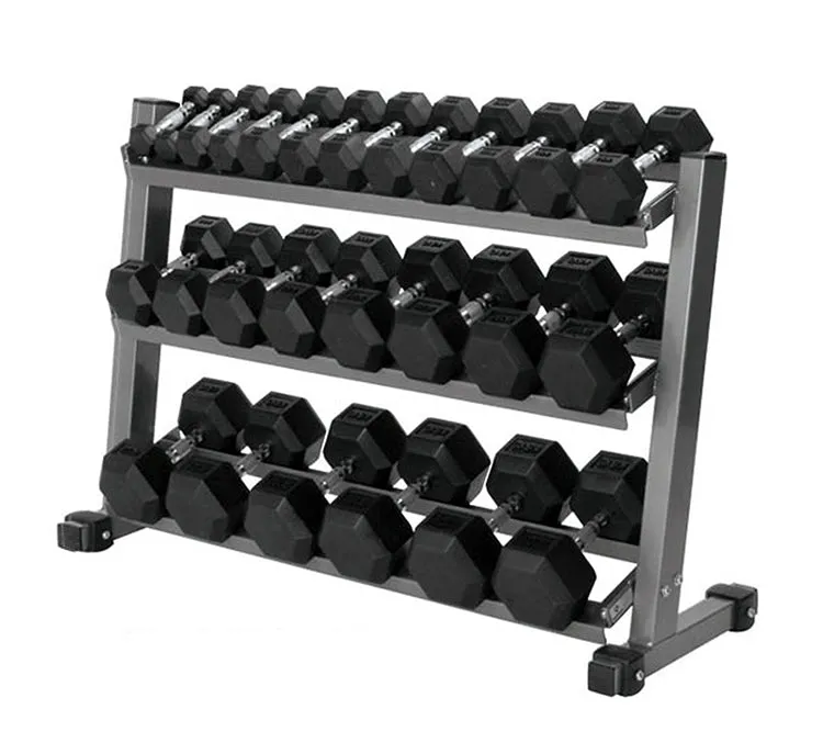 Hudson Steel 4 Foot 3 Tier Dumbbell Rack