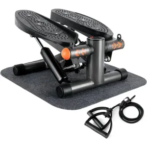 Hydraulic Stepper with Resistance Bands  350LB Capacity Home Gym Equipment, Full-Body Cardio Machine with LED Display & Twist Motion (Compact)