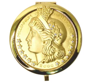 Lady Liberty Millennium Coin Mirror Compact