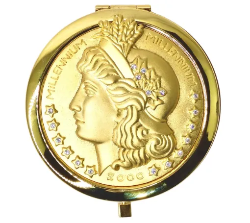 Lady Liberty Millennium Coin Mirror Compact