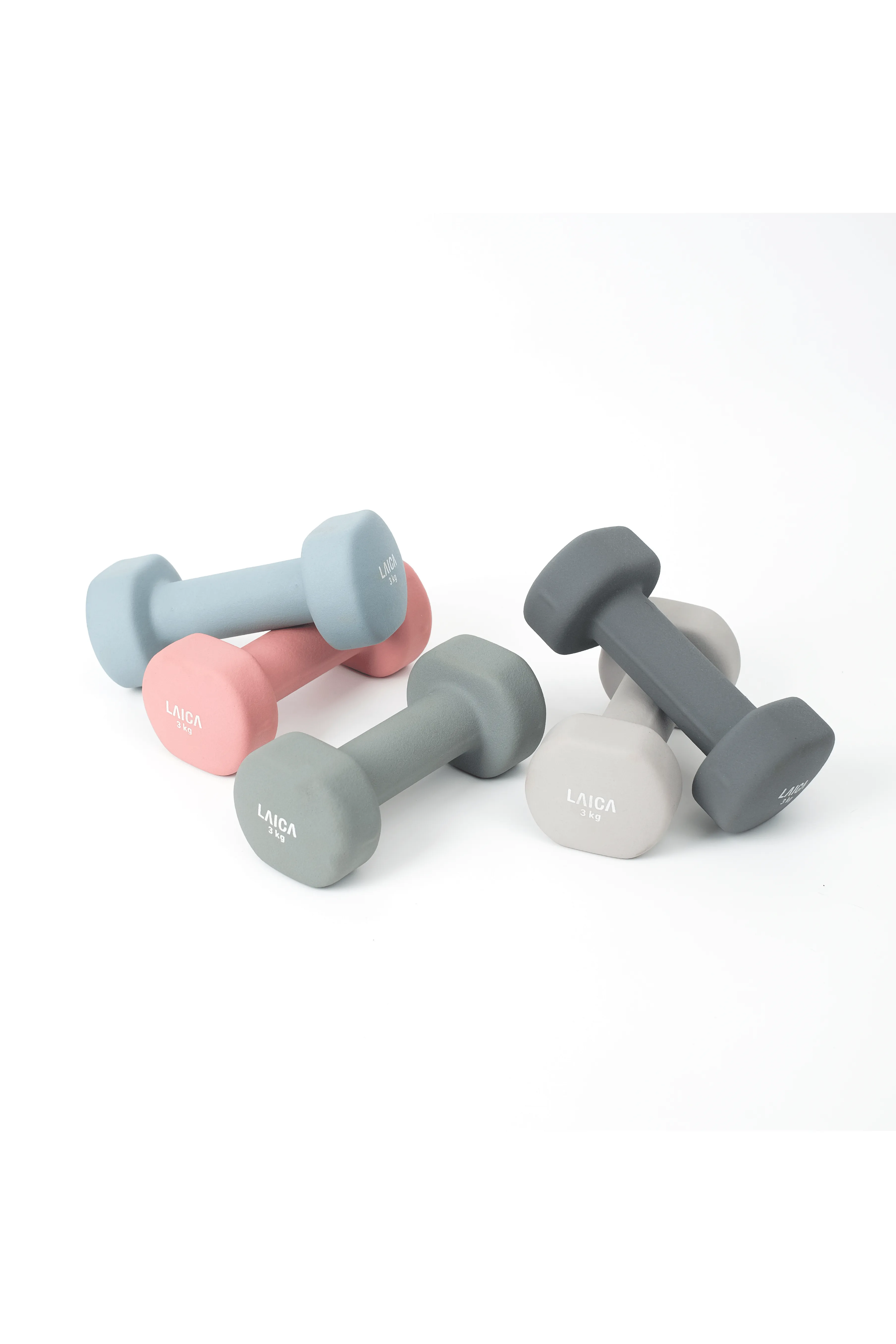LAICA Non-Slip Dumbbell 3KG - Dark Grey