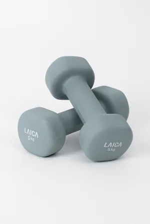 LAICA Non-Slip Dumbbell 5KG - Silver Blue