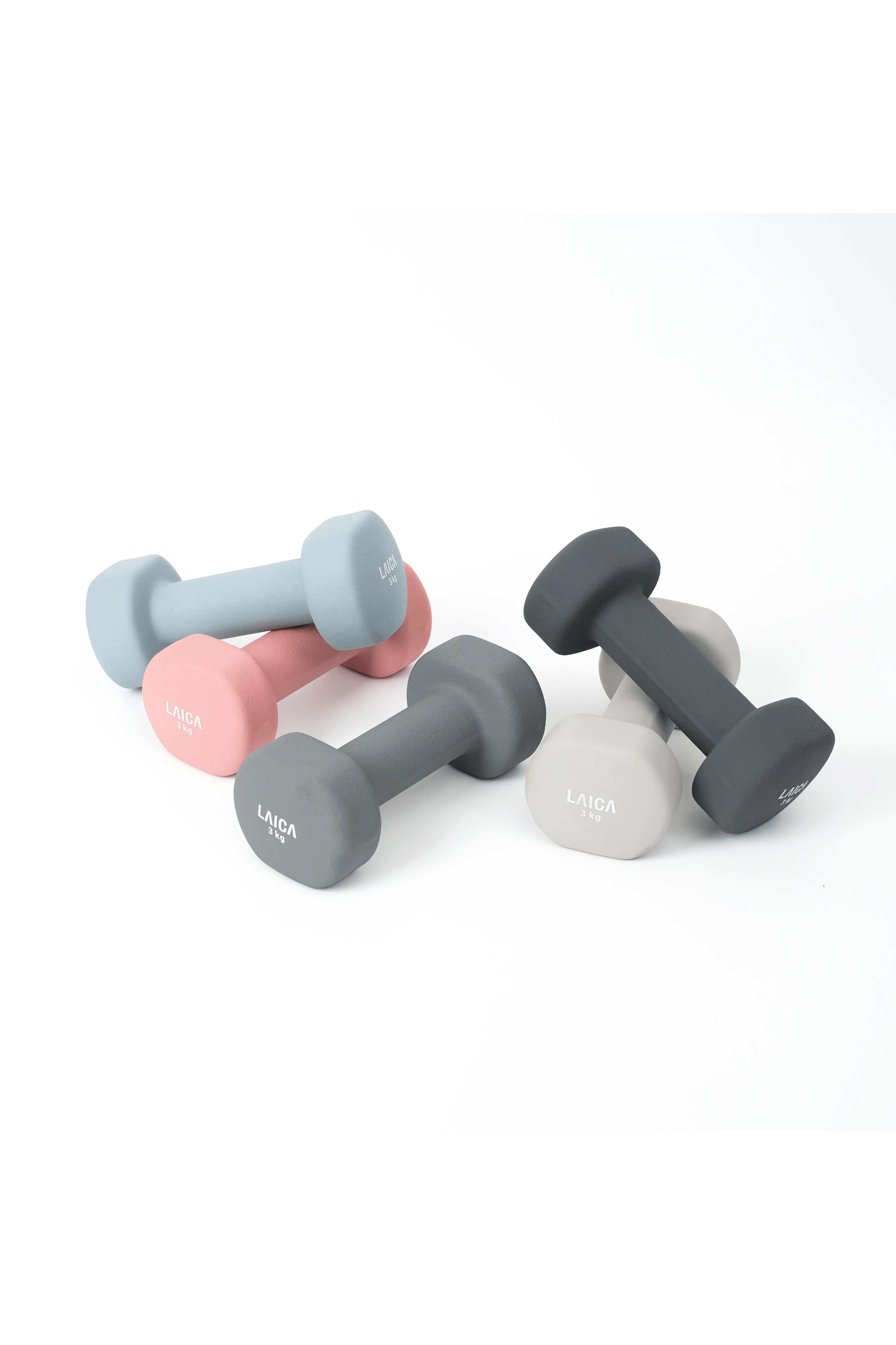 LAICA Non-Slip Dumbbell 5KG - Silver Blue