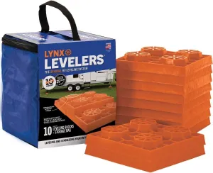 Lynx Leveler for RV Leveling Block with Nylon Storage Case, (Pack of 10)