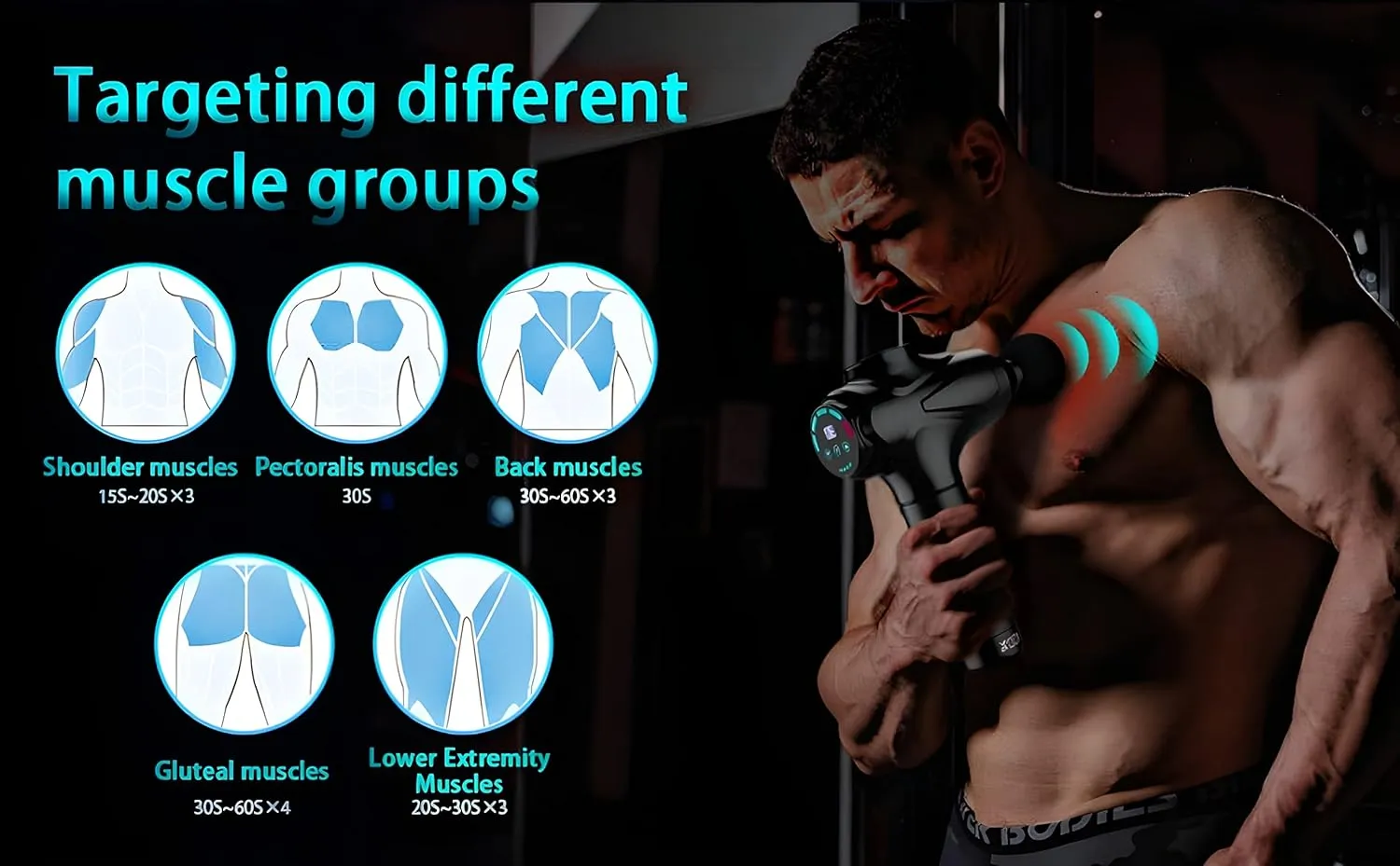 Massage Gun Deep Tissue with 10 Massage Heads - Neck, Shoulder, and Back Pain Relief I Portable and Super Quiet Muscle Massager