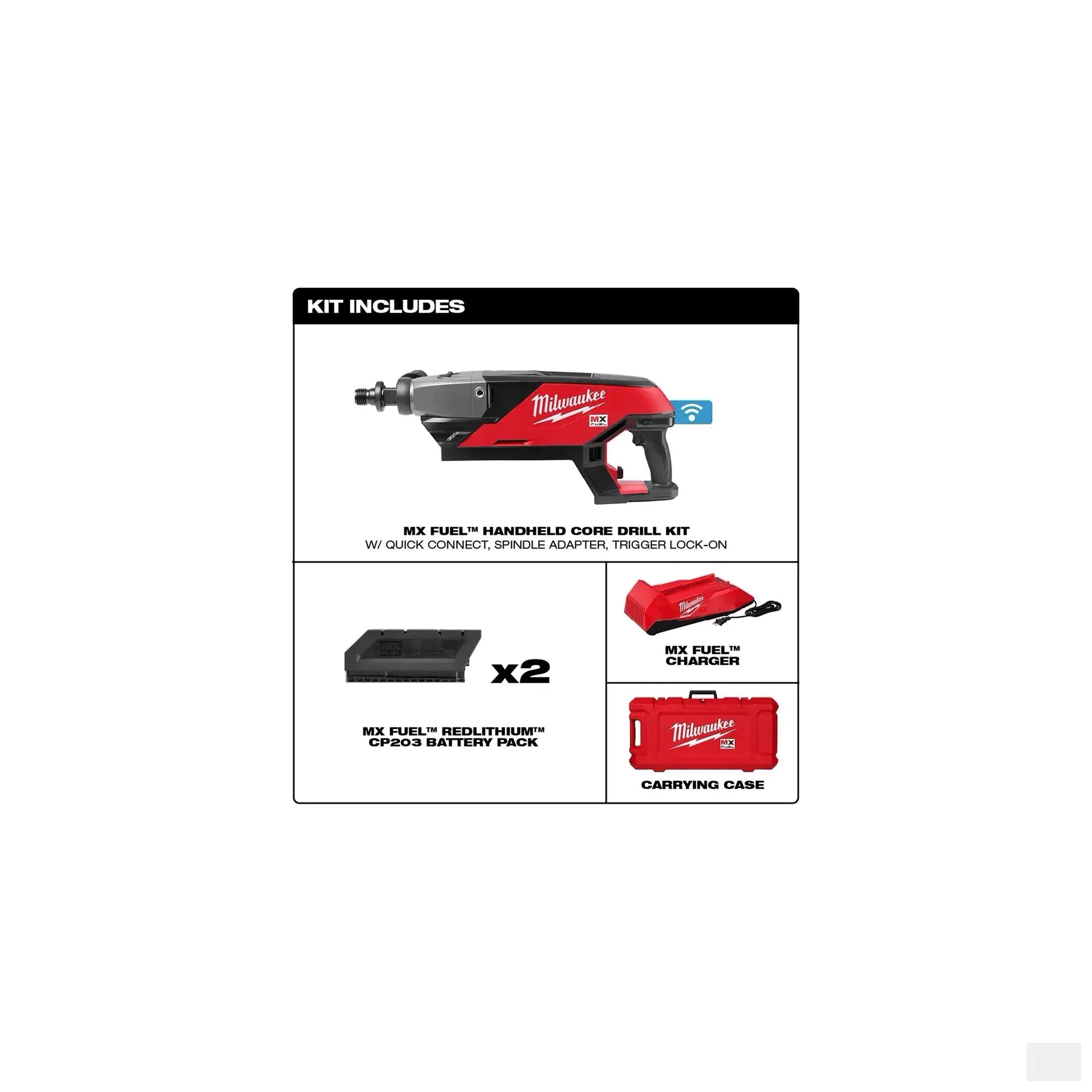 Milwaukee MX FUEL™ Handheld Core Drill Kit MXF301-2CP