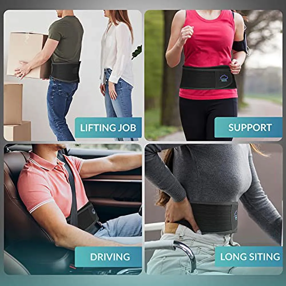 MODVEL Lower Back Lumbar Support Brace for Men & Women | Breathable Fabric with Lumbar Pad | Relieving Back Pain (MV-119)