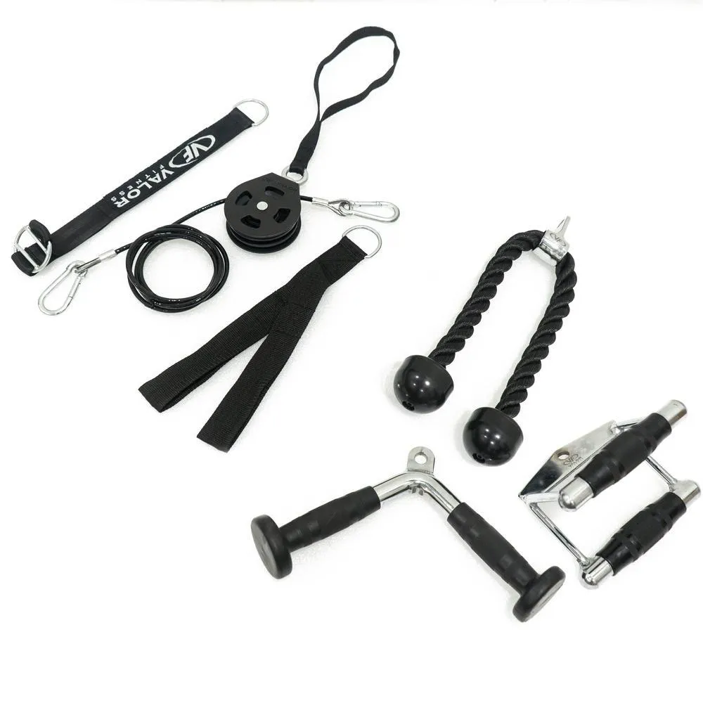 Portable Cable Pulley Station w/ Attachment Bundle