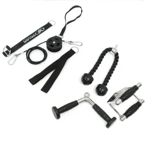Portable Cable Pulley Station w/ Attachment Bundle
