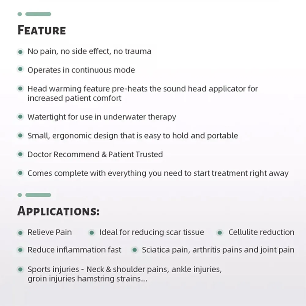 Portable Pain Relief Device Therapeutic Physiotherapy Equipment Ultrasound Machine For Arthritis Physical Therapy