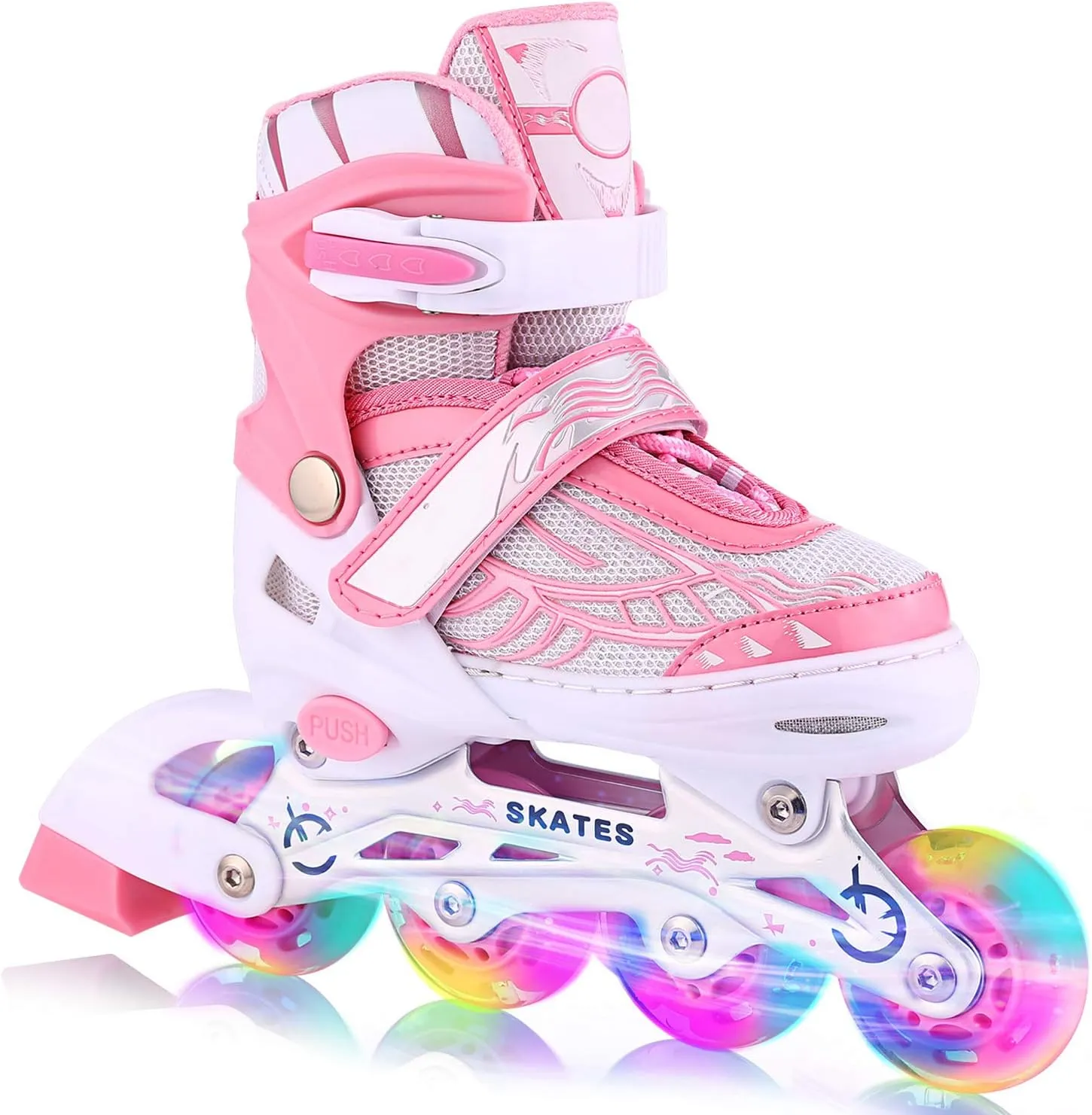 Rollers Fille WeSkate Ajustables pour enfants  - Roller Rose - Roller Bleu | Fitnessterapy