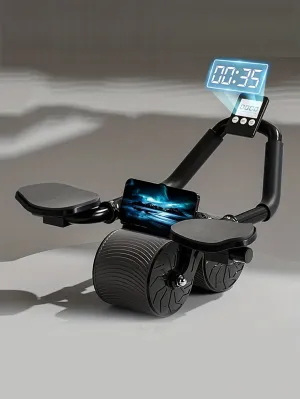 Upgraded Ab Roller With Wider Wheel, Timer, Armrest And Auto-rebound Function For Abdominal Exercise