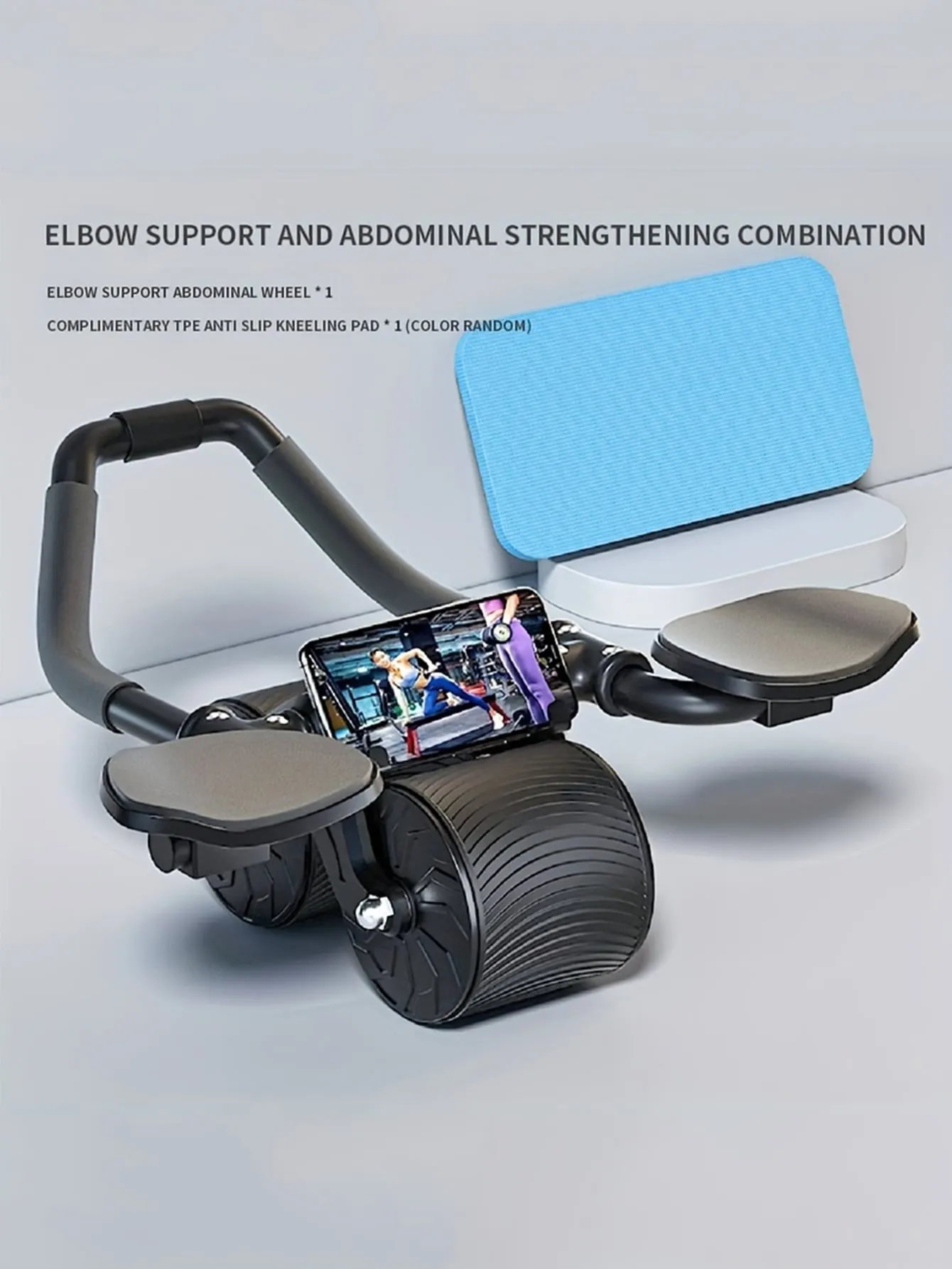 Upgraded Ab Roller With Wider Wheel, Timer, Armrest And Auto-rebound Function For Abdominal Exercise