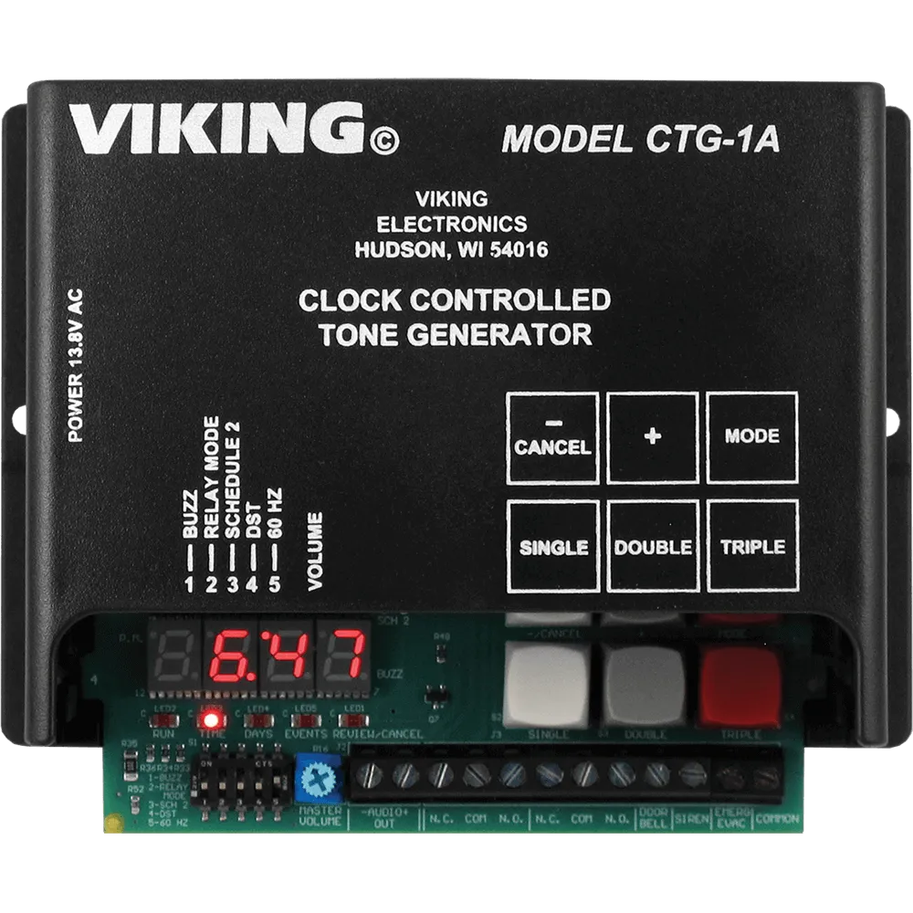 Viking CTG-1A Clock Controlled Tone Generator with Time Controlled Alert Tones and Emergency Tones