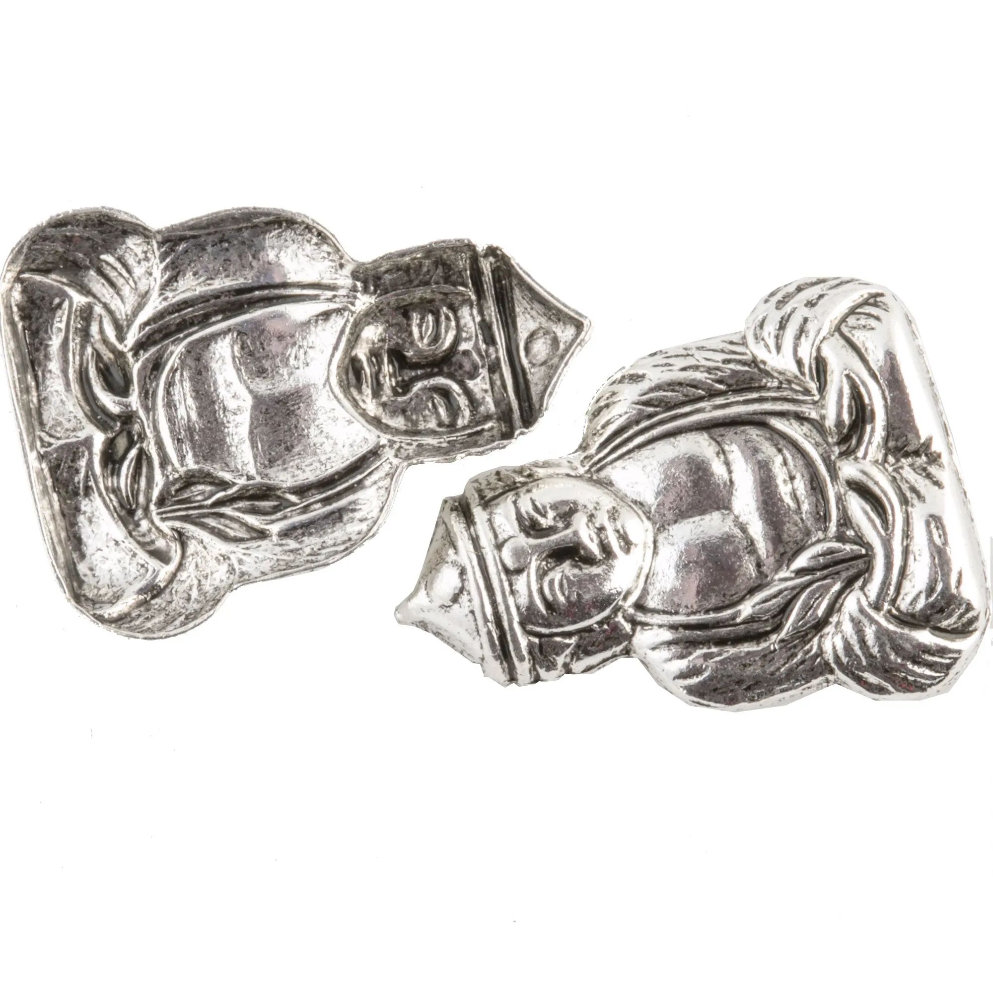 Vintage silver plated Buddha stamping. 25x20mm. Pkg. of 2. b9-0873s