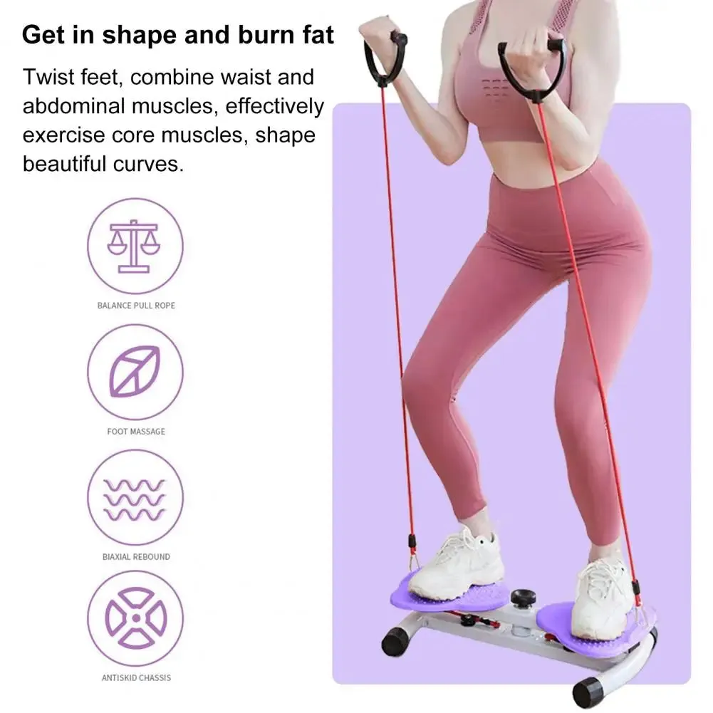 Waist Twister Board for Home  300LB Capacity Ab Workout Machine with Resistance Bands, Quiet Core Training & Anti-Slip Base (Portable)